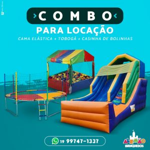 Cama Elástica + Tobogã + Casinha de Bolinhas